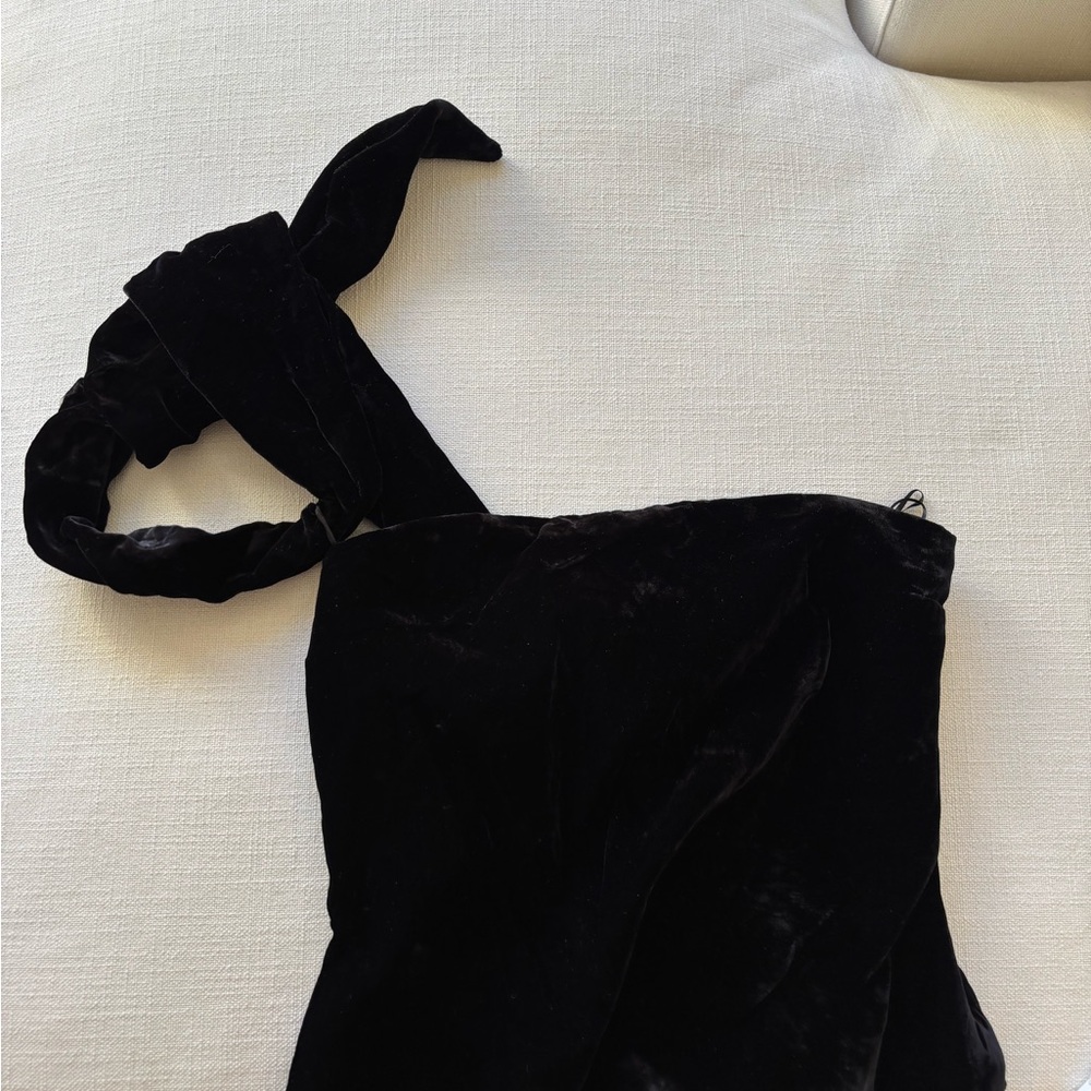 Black Velvet Top with Bow Strap